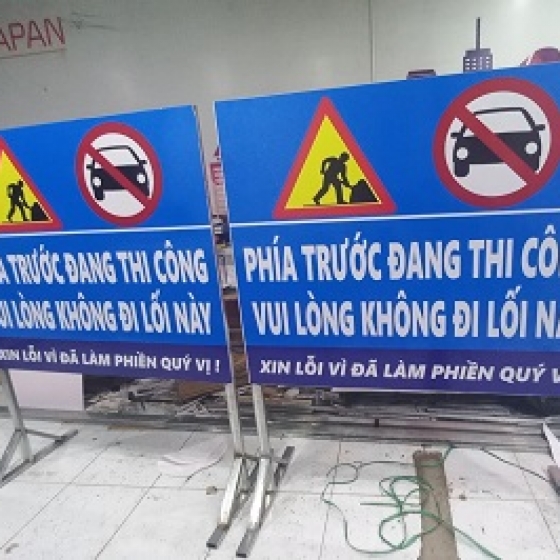 Làm Biển Báo Công Trường Đang Thi Công Tại Biên Hòa