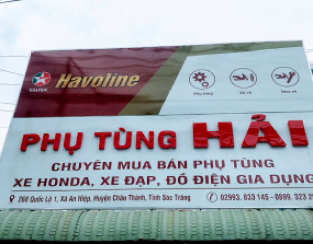 Thi Công Bảng Hiệu Bán Phụ Tùng Xe Máy Tại Biên Hòa