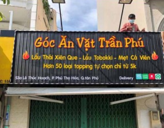 Thi Công Bảng Hiệu Đồ Ăn Vặt Online Biên Hòa